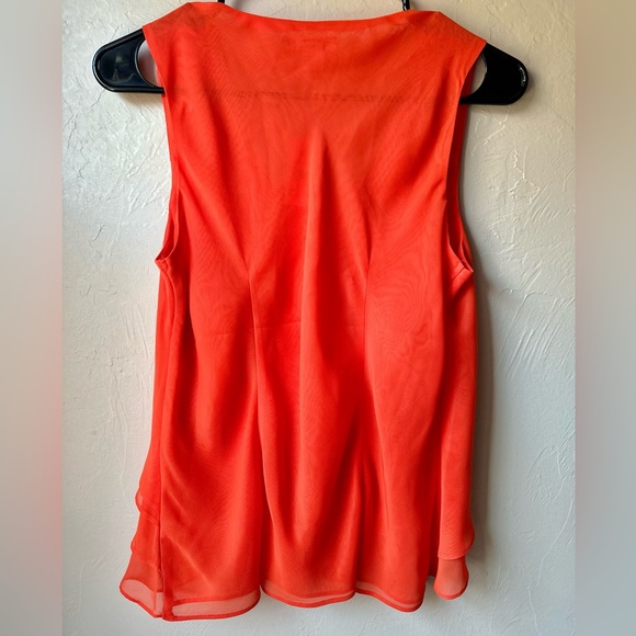 🆕 Cato Ruffled Orange Sleeveless Top | S - Picture 2 of 5